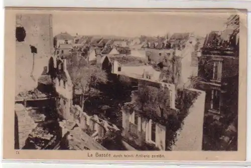26398 Ak La Basse par hostile. Artillerie détruite 1916