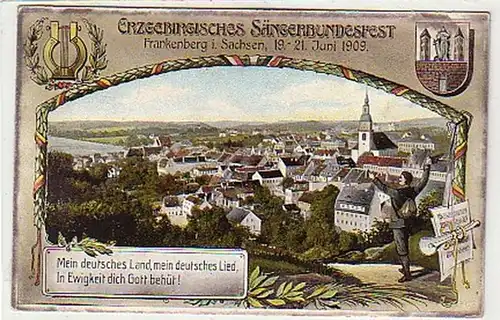 26397 Ak Frankenberg Erzgebirg. Sängerbundesfest 1909