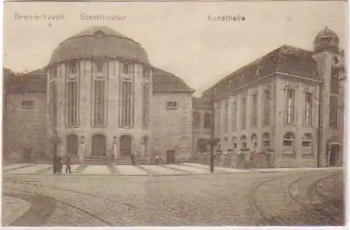 26391 Ak Bremerhaven Stadttheater Kunsthalle 1924