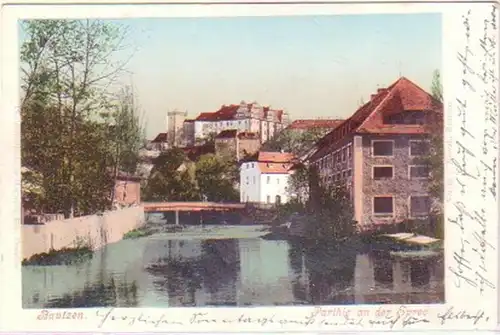 26383 Ak Bautzen Partie an der Spree 1900