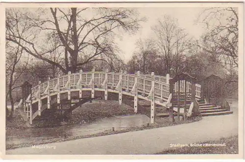 26377 Ak Magdeburg Stadtpark avec pont 1931