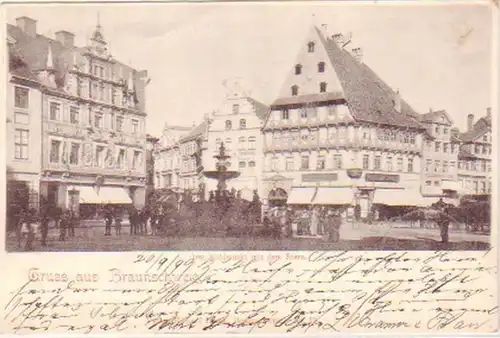 26357 Ak salutation de Braunschweig Kohlmarkt 1899