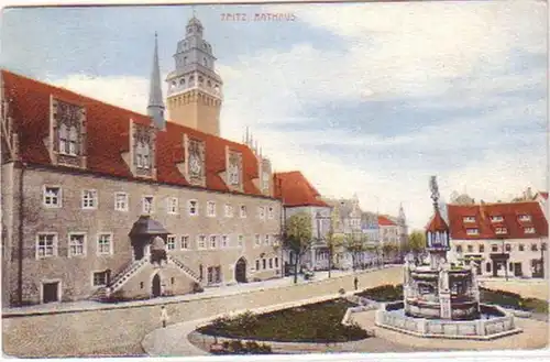 26349 Ak Zeitz Mairie et fontaine 1912