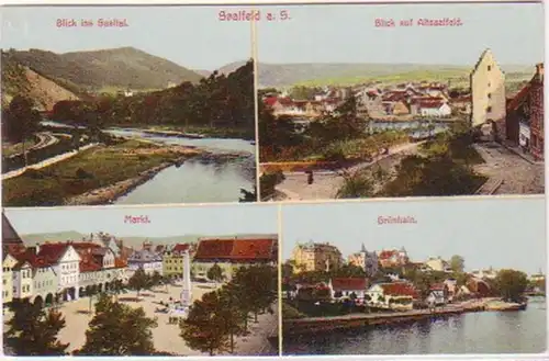 26336 Mehrbild-Ak Saalfeld Markt usw. um 1920