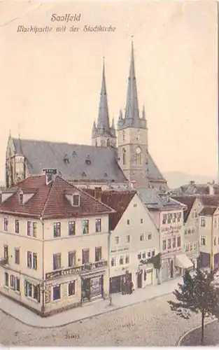 26333 Ak Salafeld Marché avec l'église de la ville 1910