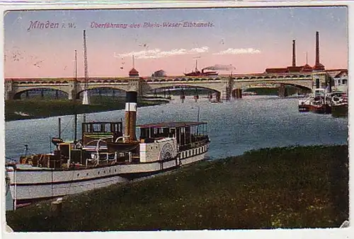 26325 Ak Minden en Westphalie Rhein Weser Elbkanal 1920