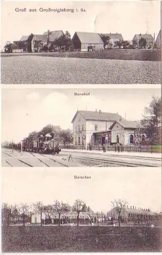 26305 Ak Gruß aus Großvoigtsberg Bahnhof usw. 1910