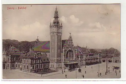 26266 Ak Danzig Bahnhof 1916