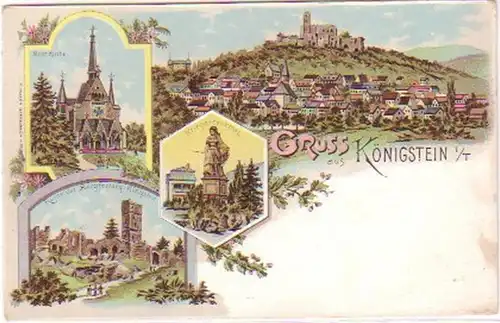 26265 Ak Lithographie Gruß aus Königstein im T. um 1900