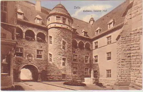 26263 Ak Zeitz Rathaus Innerer Hof 1912