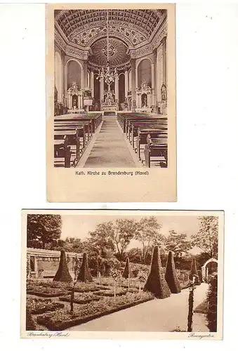 26246/2 Ak Brandenburg Rosengarten & Kath. Eglise vers 1930