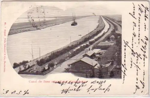 26174 Ak Suez Canal Canale de Suez Egypte 1905