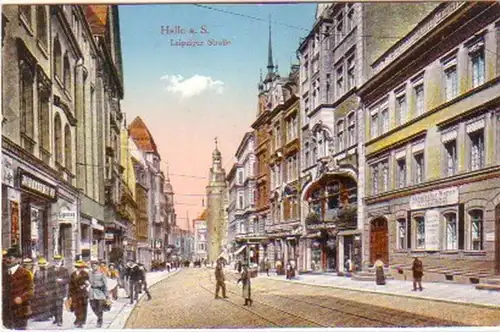 26152 Ak Halle à la Saale Leipziger Strasse vers 1920