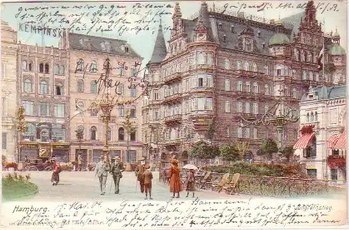 26111 Ak Hamburg Jungfernstieg mit Kempinski 1904