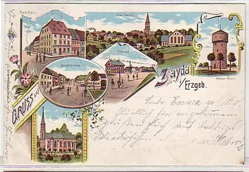 26092 Ak Lithographie Gruß aus Sayda im Erzgebirge 1899