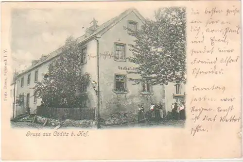 26082 Ak Gruß aus Cöditz b. Hof Gasthof 1907