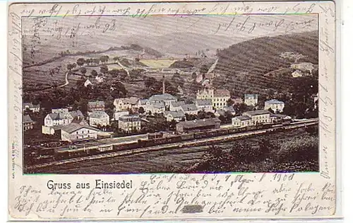 26062 Ak Gruss aus Einsiedel Totalansicht 1901