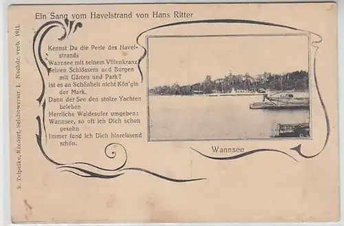 26057 Reim Ak Wannesee - Un chant de la plage de Havelstrand de Hans Ritter 1913