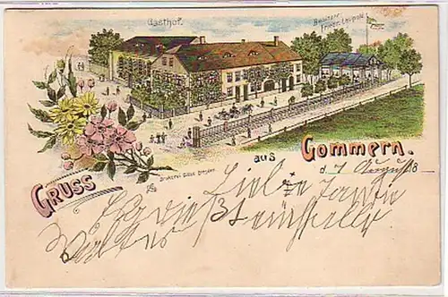 26010 Ak Lithographie Salutation de Gomern Gasthof 1901