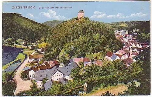 26011 Ak Ziegenrück Blick von der Pohlmannsbank 1918