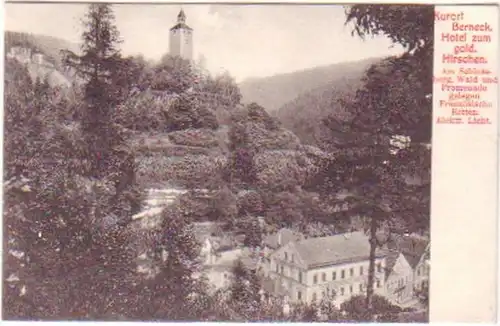 25993 Ak Berneck Hotel zum goldenen Hirschen 1908