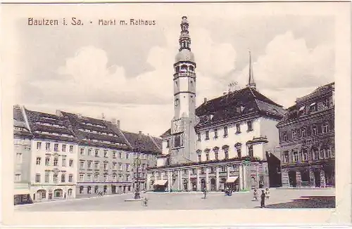 25984 AK Bautzen i. Sa. Markt mit Rathaus 1917