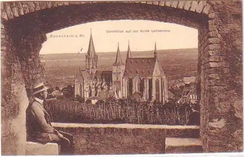 25935 Ak Oppenheim Blick auf Ruine Landeskrone 1914