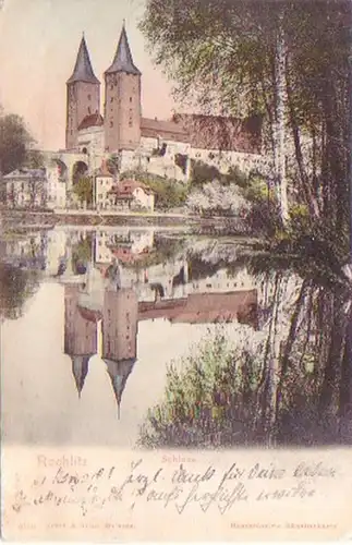 25926 handcolorierte Künstler-AK Rochlitz Schloss 1907