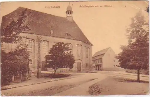 25909 Ak Gerberstadt Schillerplatz avec église év. 1928