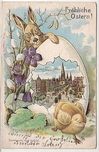 25895 Fröhliche Ostern Ak Lithographie Berlin 1908