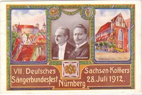 25886 Ak VIII. Dt. Confession de chanteur Nuremberg 1912