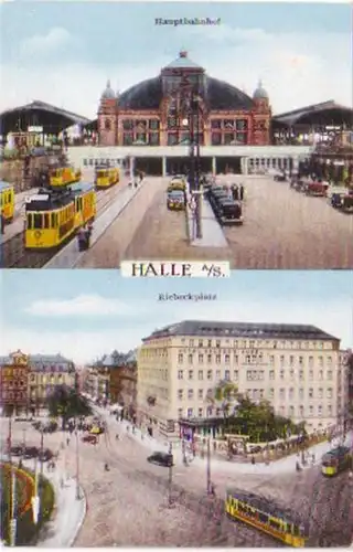 25809 Mehrbild Ak Halle a.S. Hauptbahnhof usw. 1941