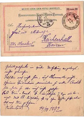 25808 GS Österreichische Post Türkei Constantinopel1892