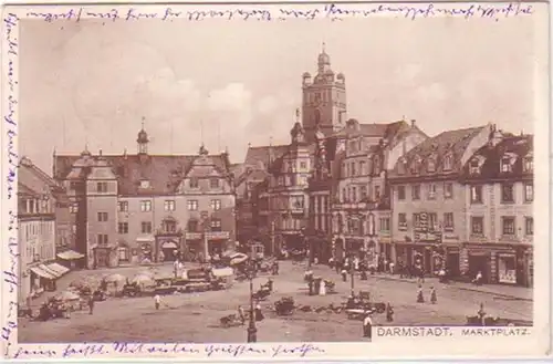 25798 Ak Darmstadt Marktplatz 1912