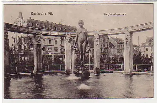 25792 Ak Karlsruhe à Baden Stephansbrunnen 1913