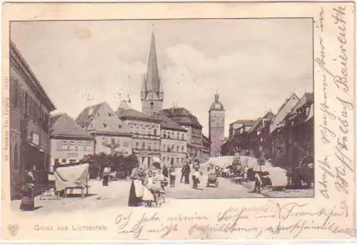 25748 Ak Gruss aus Lichtenfels Der Marktplatz 1902