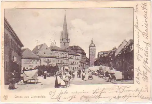 25748 Ak Gruss de Lichtenfels La place du marché 1902