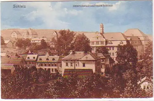 25735 Ak Schleiz Heinrichstadt und neues Seminar 1913