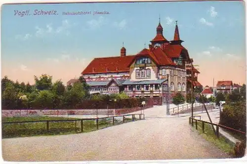 25732 Ak Jössnitz Bahnhofshotel Vogtland um 1920