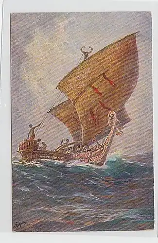 25723 Ak Segelschiff vor Insel Agomes Südsee um 1915