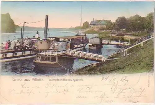 25721 Ak Pillnitz Dampfschifflandungsplatz 1907
