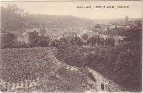 25703 Ak Gruß aus Mansfeld Stadt Südharz 1919