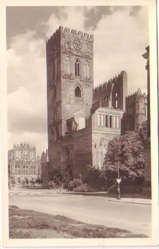 25701 Ak Frankfurt Oder Marienkirche mit Rathaus 1955