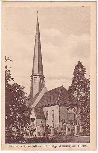 25669 AK Kirche zu Großbothen m. Krieger-Ehrung um 1925