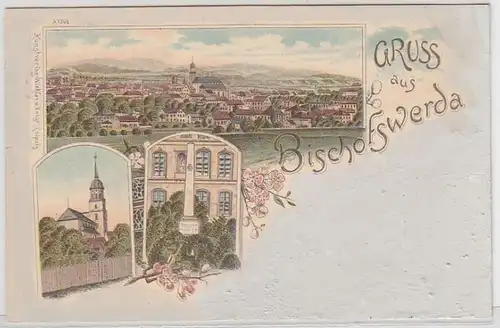 25656 Ak Lithographie Gruß aus Bischofswerda 1896