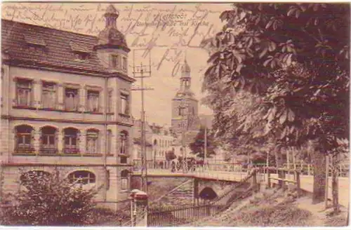 25647 Ak Hettstedt Bahnhofstraße avec église 1912