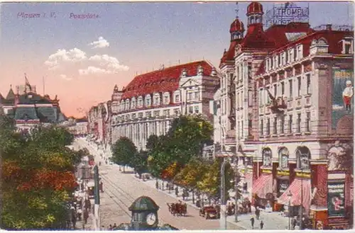 25618 Ak Plauen i.V. Postplatz um 1910