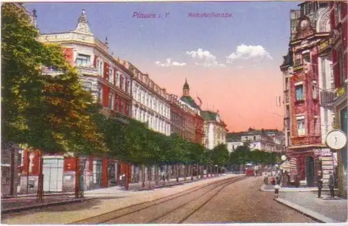 25579 Ak Plauen i.V. Bahnhofstraße um 1910