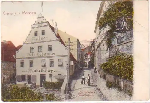 25563 Ak Gruss aus Meissen Wein-Schänke um 1920