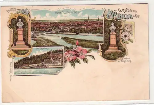 25536 Ak Lithographie Gruß aus Mülheim an der Ruhr um 1900